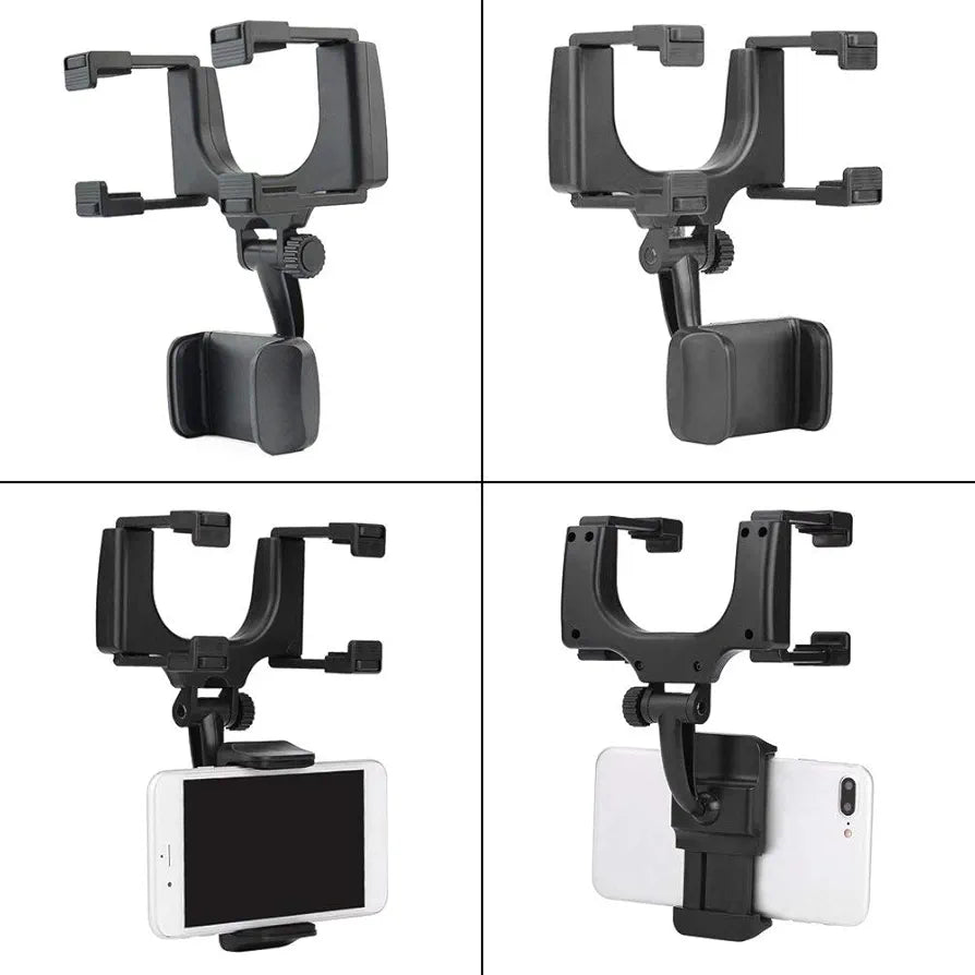 This is a universal car rear view mirror mount for a mobile phone